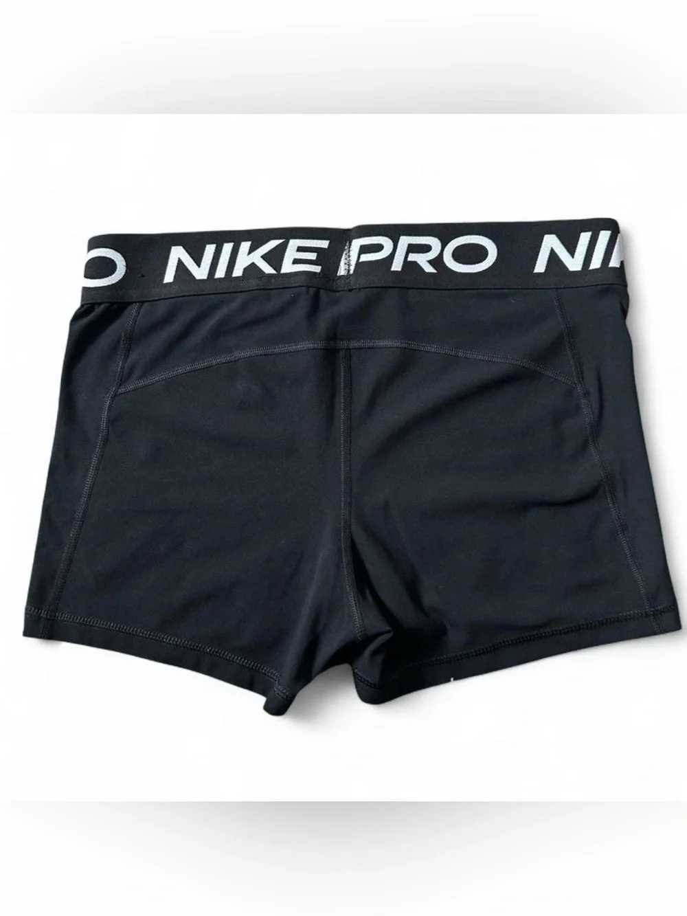 Nike Pro Women's Black Athletic Shorts with Branded Waistband